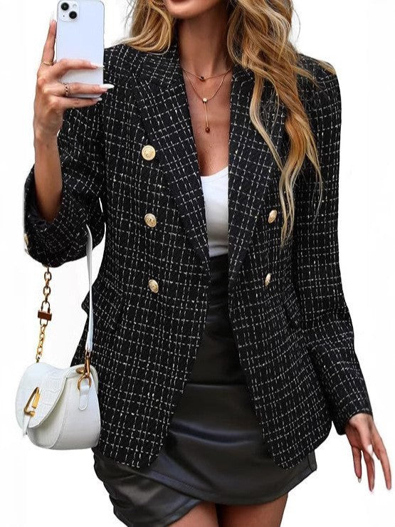 Damen Tweed Blazer für jede Gelegenheit in Schwarz