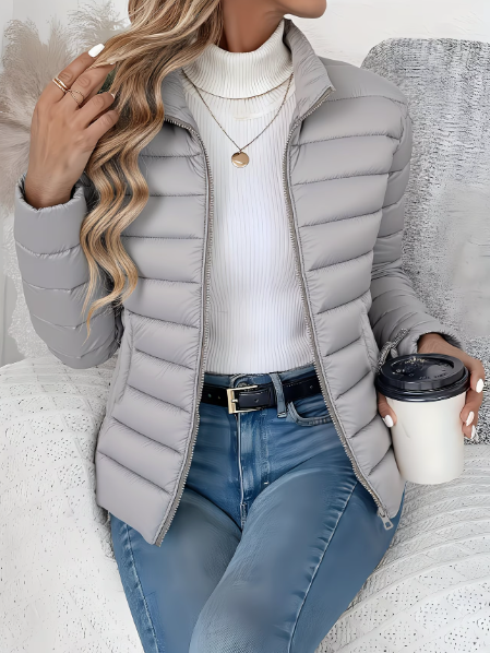 Damen Übergangsjacke mit eleganter Steppung in Grau