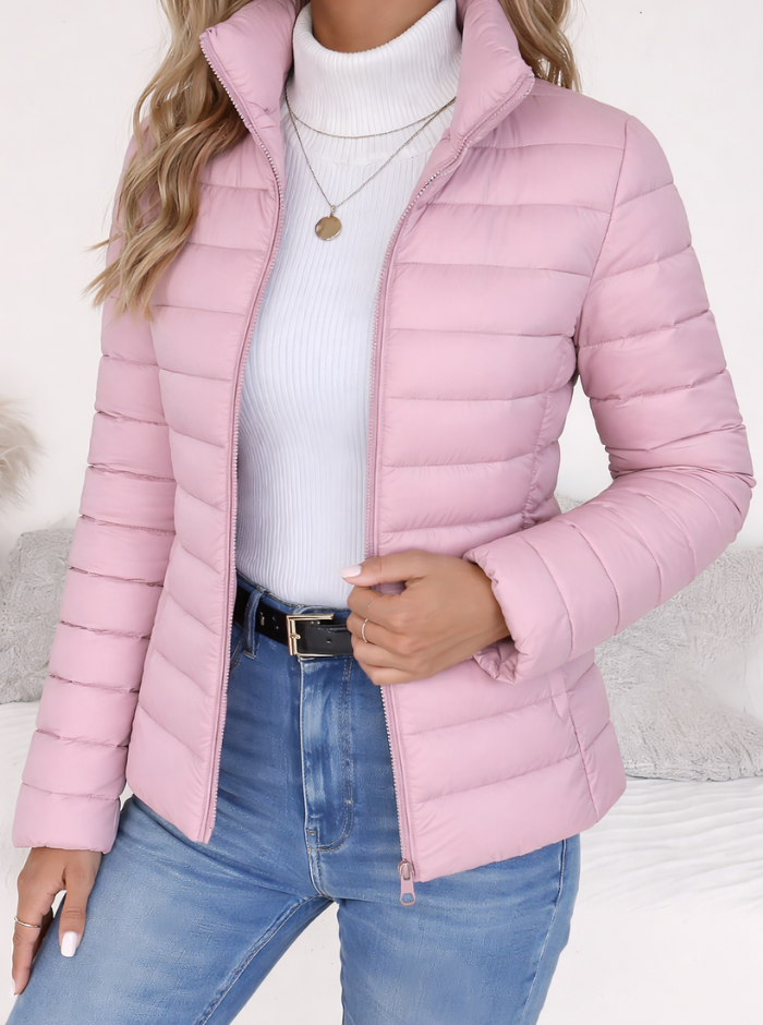 Damen Übergangsjacke mit eleganter Steppung in Rosa