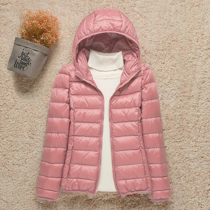 Damen Ultraleichte Daunenjacke für Herbst in Rosa