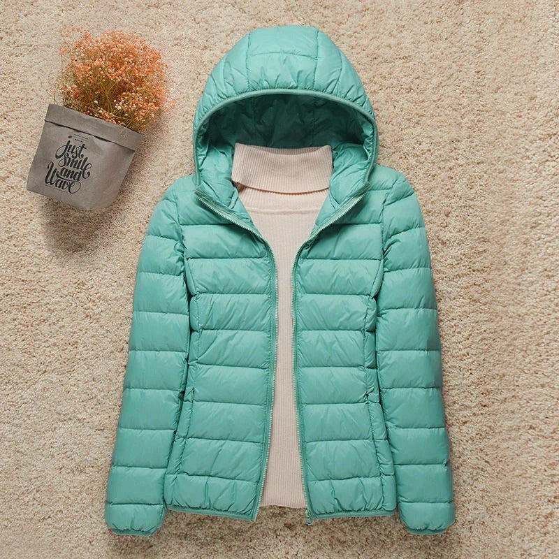 Damen Ultraleichte Daunenjacke für Herbst in Türkis