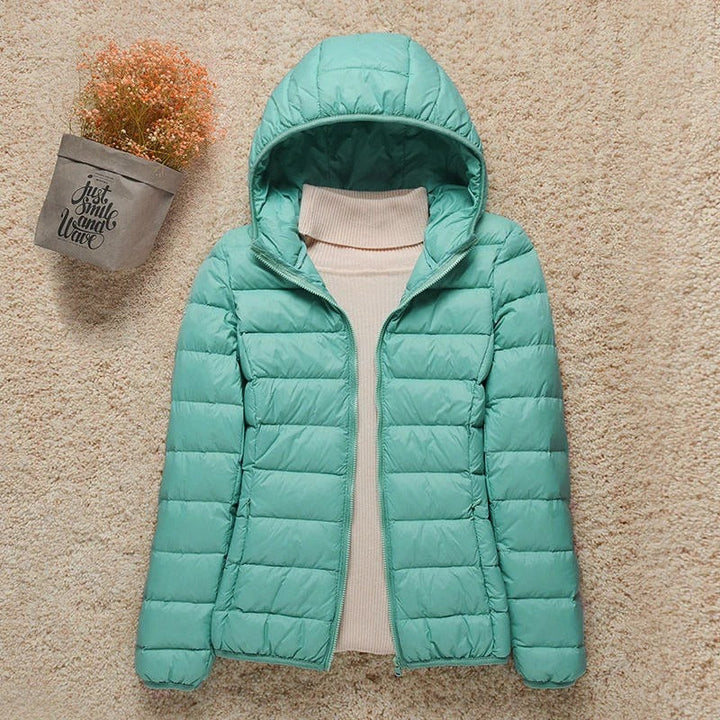 Damen Ultraleichte Daunenjacke für Herbst in Türkis