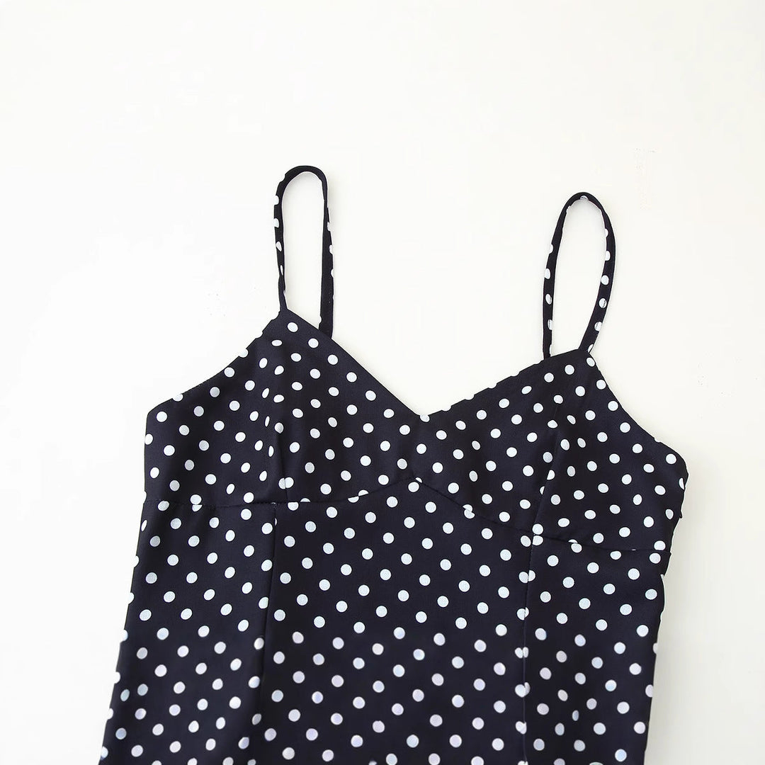 Damen Verspieltes Gepunktetes Midikleid (4)