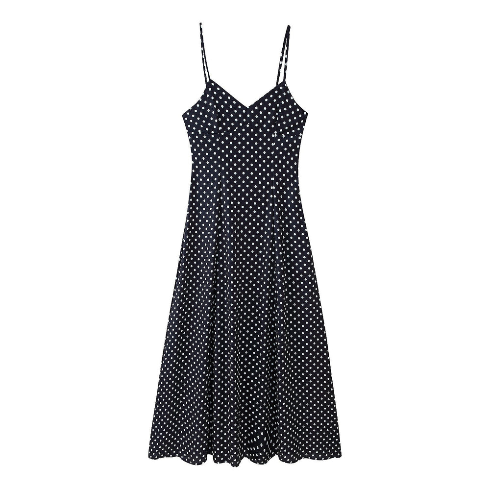 Damen Verspieltes Gepunktetes Midikleid in Robe