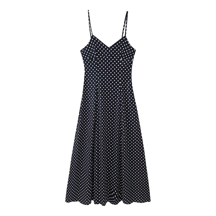 Damen Verspieltes Gepunktetes Midikleid in Robe