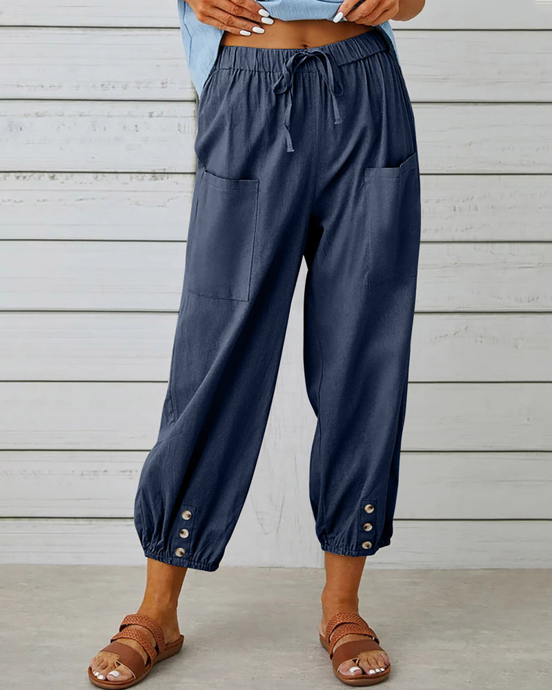 Damen Vielseitige Komfort-Hosen in Marineblau