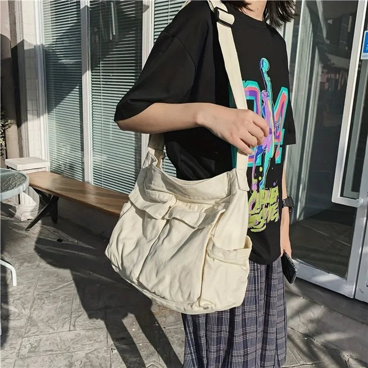 Damen Vintage Canvas Tragetasche zum Umhängen (4)