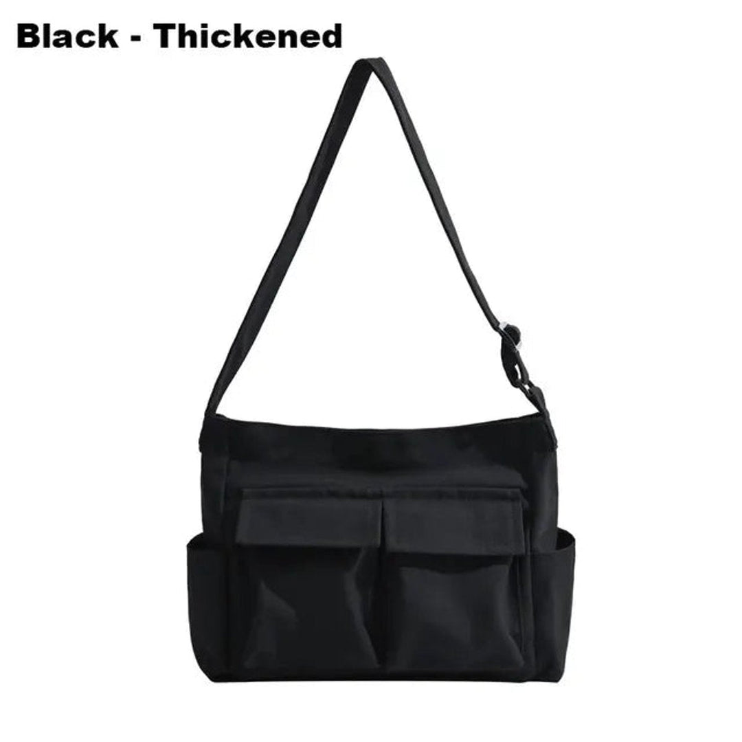 Damen Vintage Canvas Tragetasche zum Umhängen in Thickened in Black