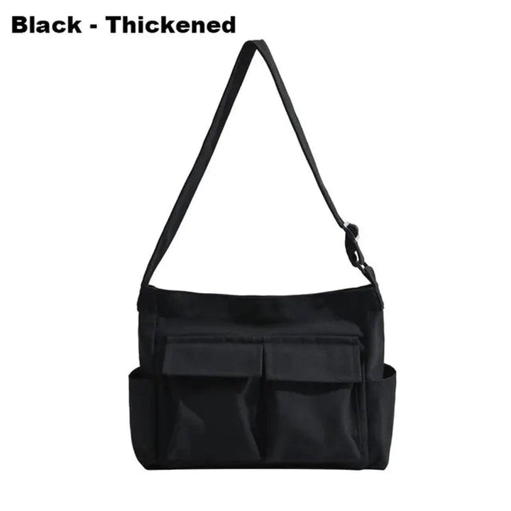 Damen Vintage Canvas Tragetasche zum Umhängen in Thickened in Black