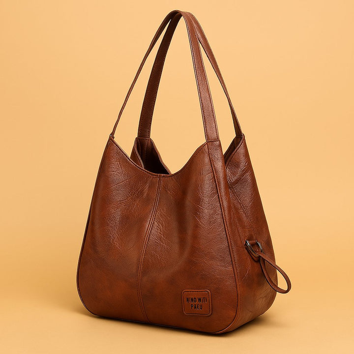 Damen Vintage Hobo Tasche aus weichem Kunstleder in Braun