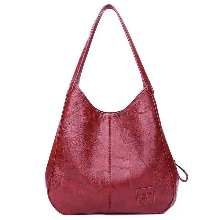 Damen Vintage Hobo Tasche aus weichem Kunstleder in Rot