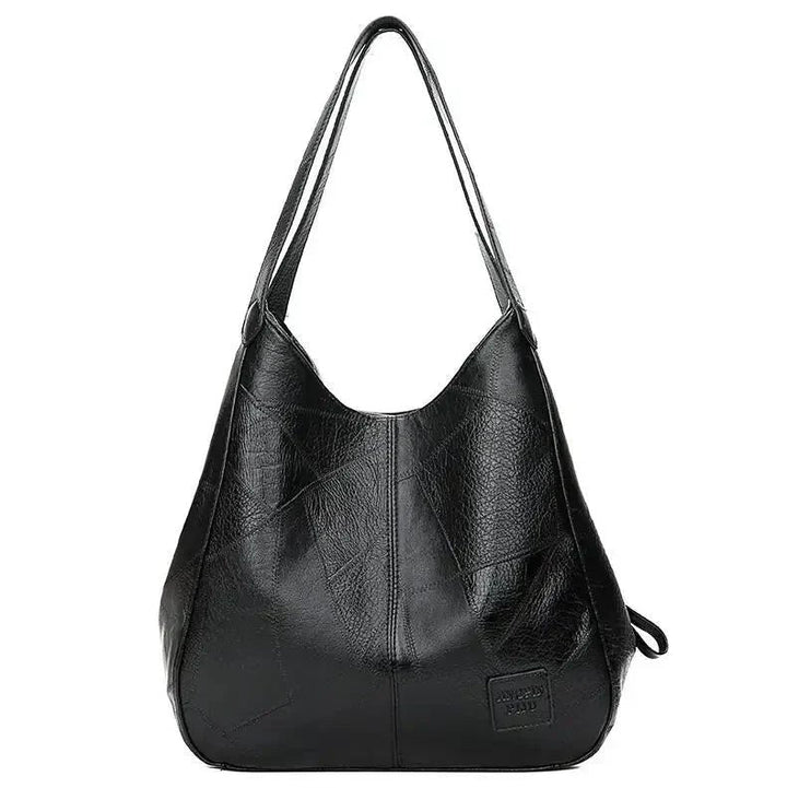 Damen Vintage Hobo Tasche aus weichem Kunstleder in Schwarz