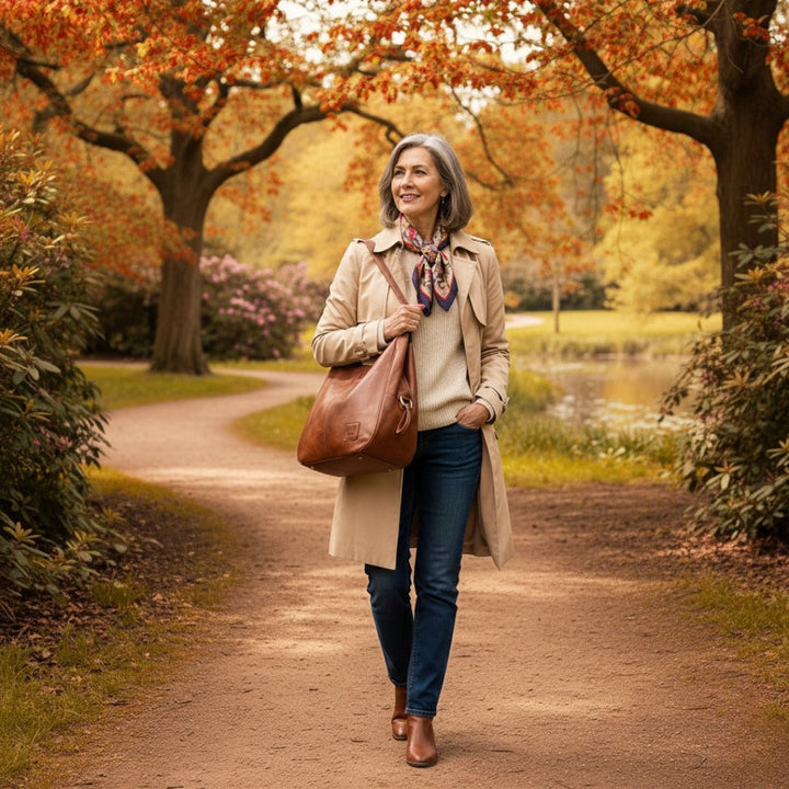 Damen Vintage Ledertasche mit Crossbody-Option (6)