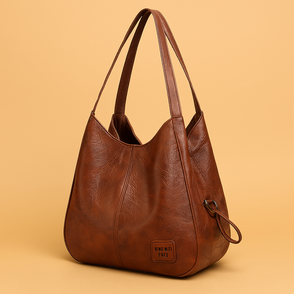 Damen Vintage Ledertasche mit Crossbody-Option in Braun
