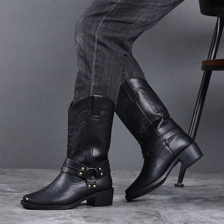 Damen Vintage Plateau Stiefel für Winter in Braun 6