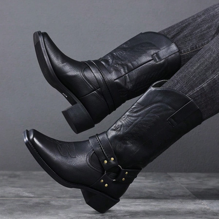 Damen Vintage Plateau Stiefel für Winter in Braun 7