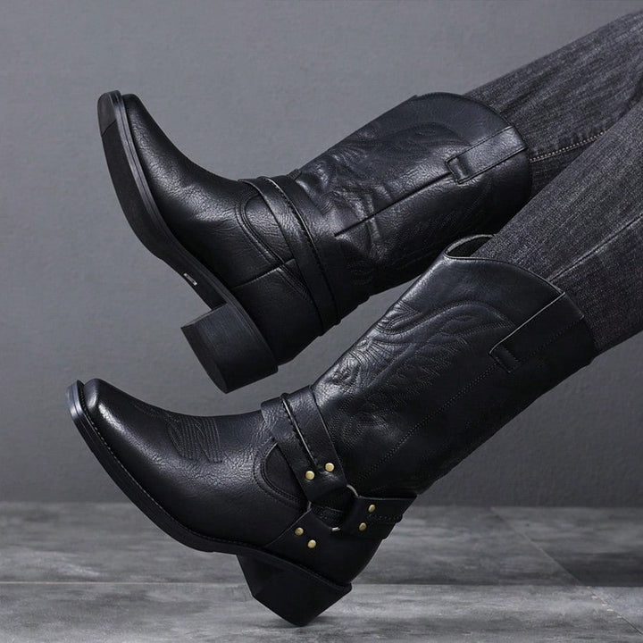 Damen Vintage Plateau Stiefel für Winter in Braun 7