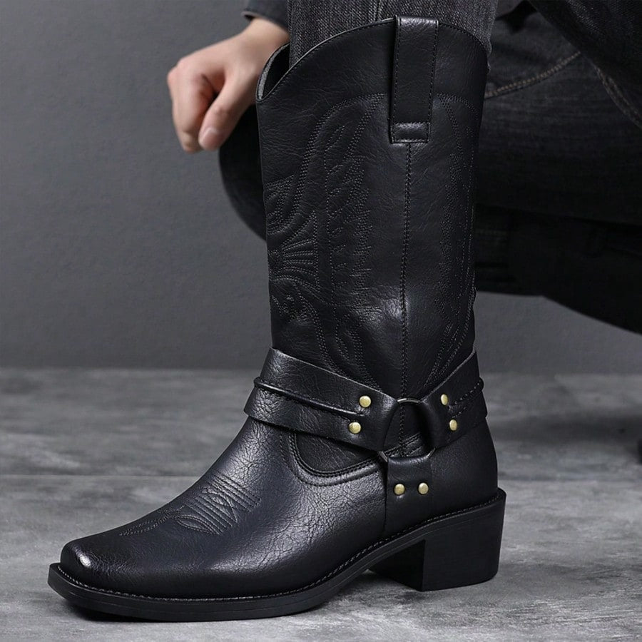 Damen Vintage Plateau Stiefel für Winter in Braun 8