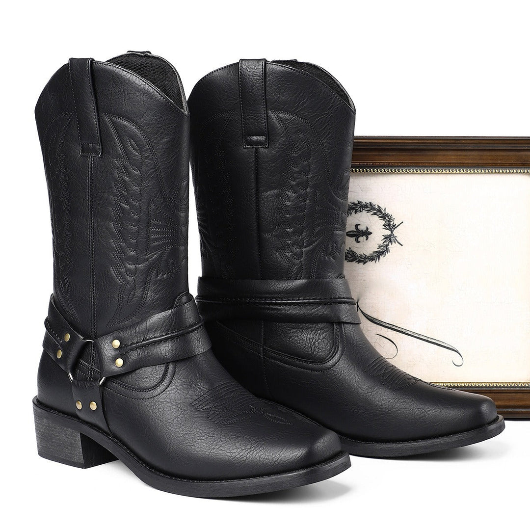 Damen Vintage Plateau Stiefel für Winter in Braun 9
