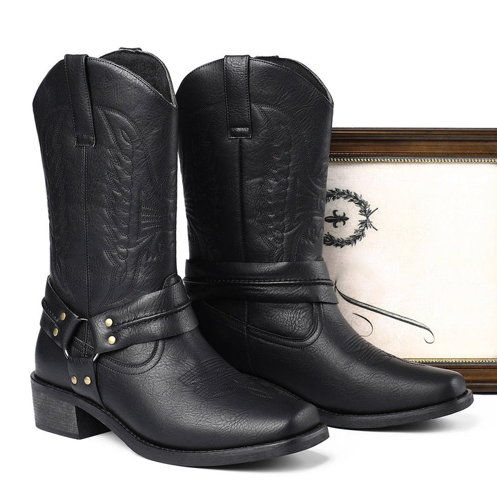 Damen Vintage Plateau Stiefel für Winter in Braun 9