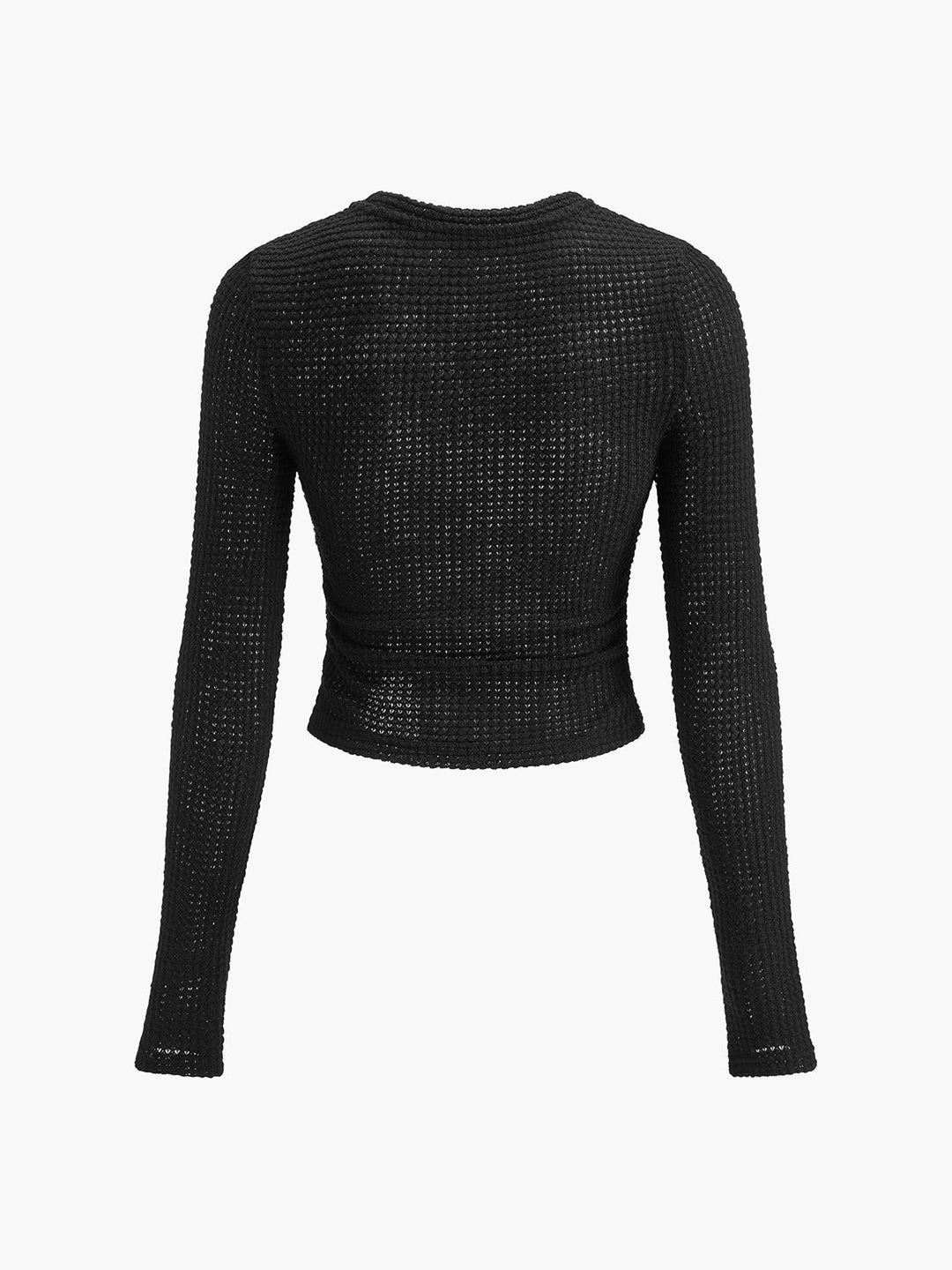 Damen Waffelpiqué Langarm-Bluse | Crew-Ausschnitt (11)