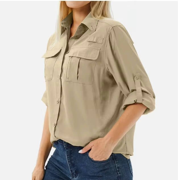 Damen Wanderbluse mit Sonnenschutz für Abenteuer (7)