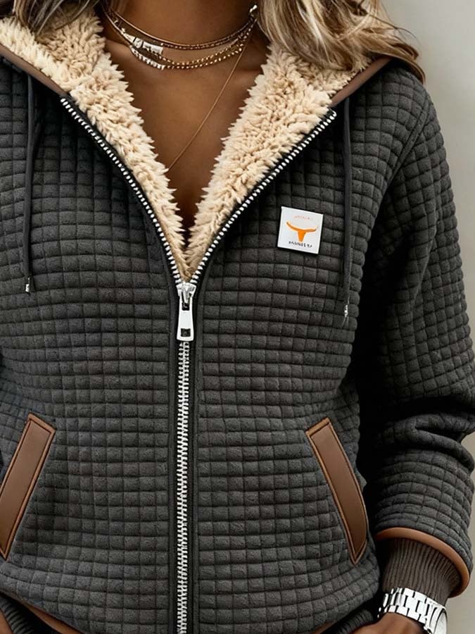 Damen wärmende gepolsterte Fleecejacke für Winter (2)