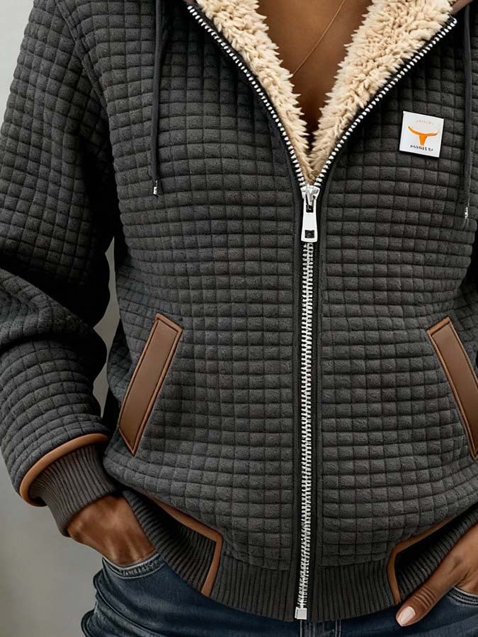 Damen wärmende gepolsterte Fleecejacke für Winter (3)