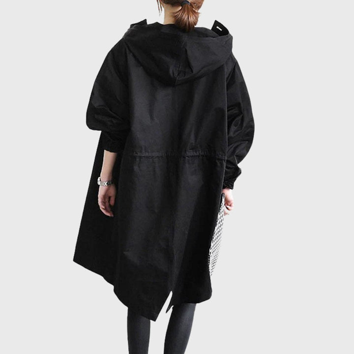 Damen wasserabweisender Trenchcoat mit verstellbarer Kapuze (9)