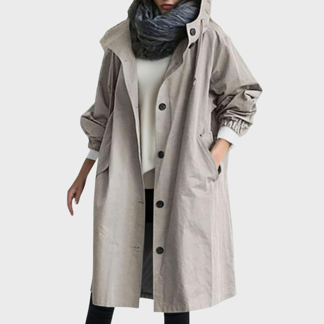 Damen Wasserdichte Jacke für den Herbst in Grau
