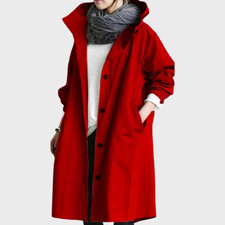 Damen Wasserdichte Jacke für den Herbst in Rot