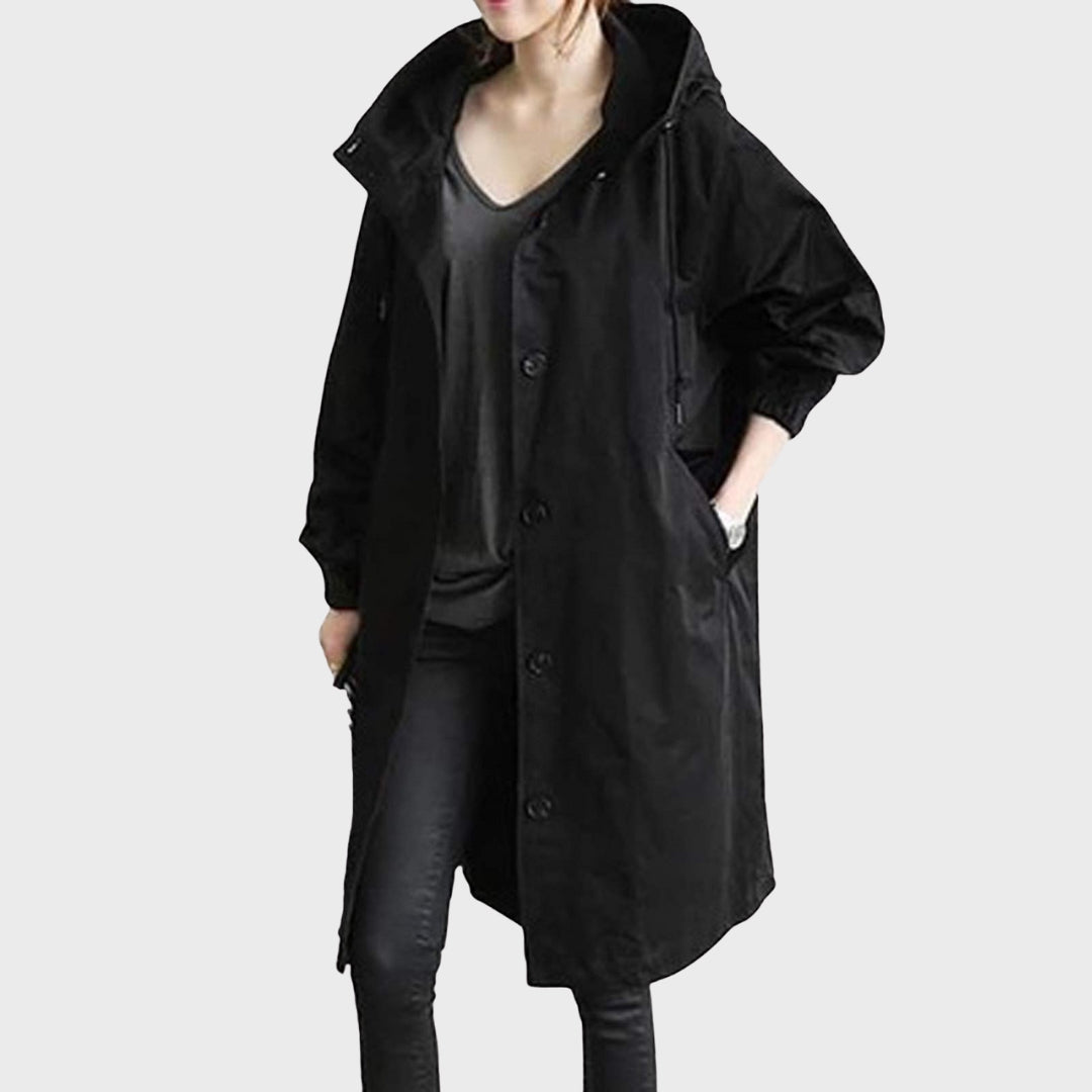 Damen Wasserdichte Jacke für den Herbst in Schwarz