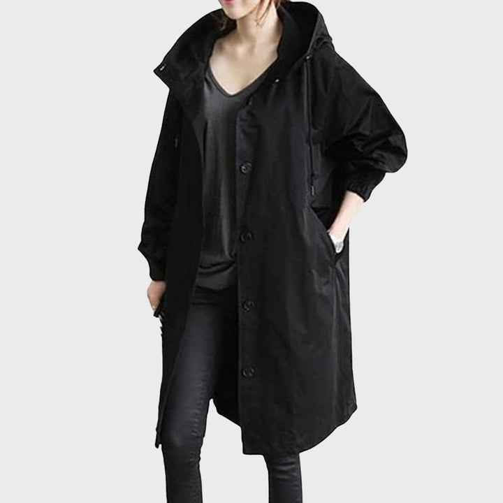 Damen Wasserdichte Jacke für den Herbst in Schwarz