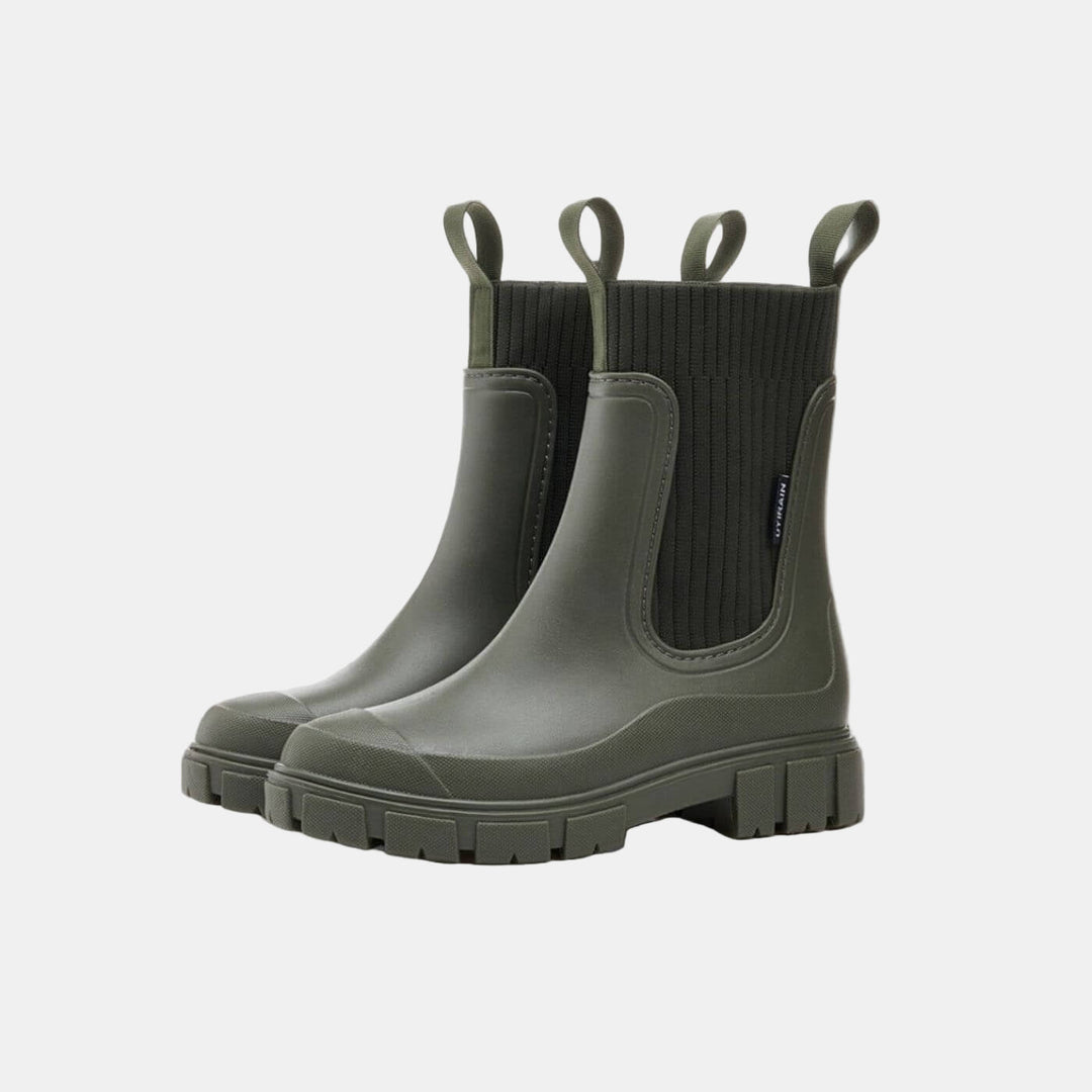 Damen Wasserdichte Rutschfeste Stiefel für Herbst in Grün