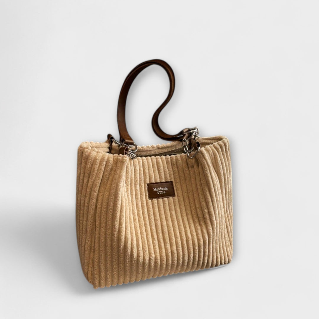 Damen weiche Kord-Schultertasche für den Alltag (3)