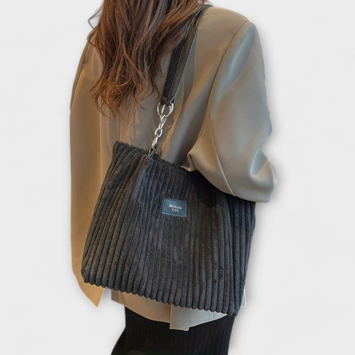 Damen weiche Kord-Schultertasche für den Alltag (6)