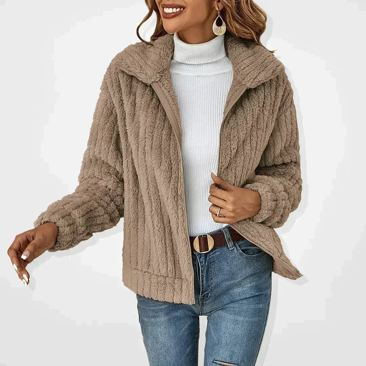 Damen Weiche Strickjacke zum Überziehen in Khaki