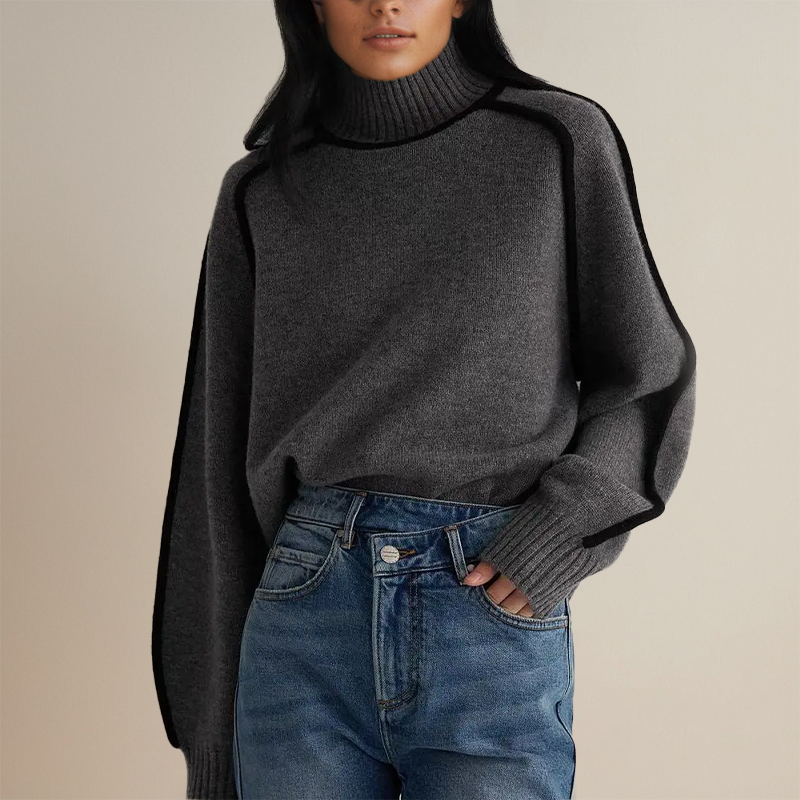Damen Weicher Pullover für jeden Tag in Grau