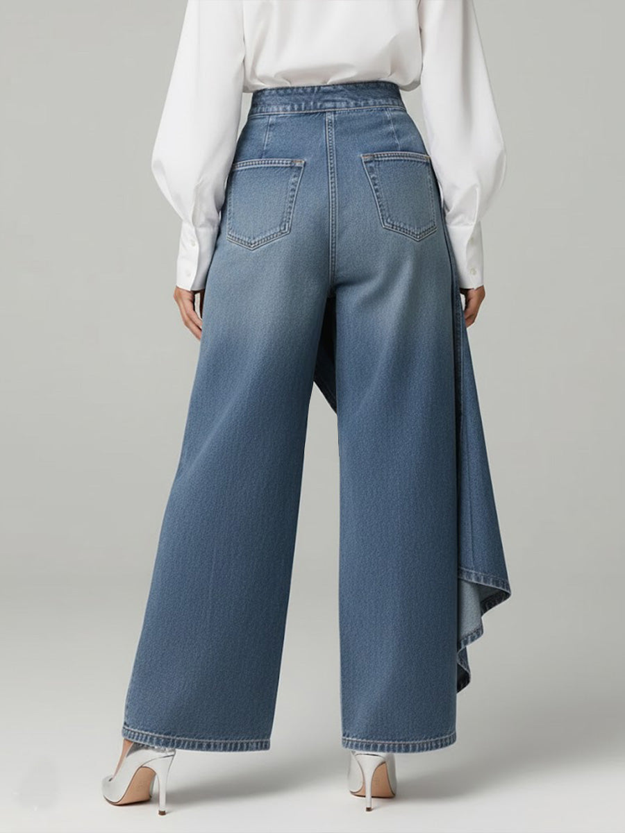 Damen Weite Jeans mit hoher Taille (2)