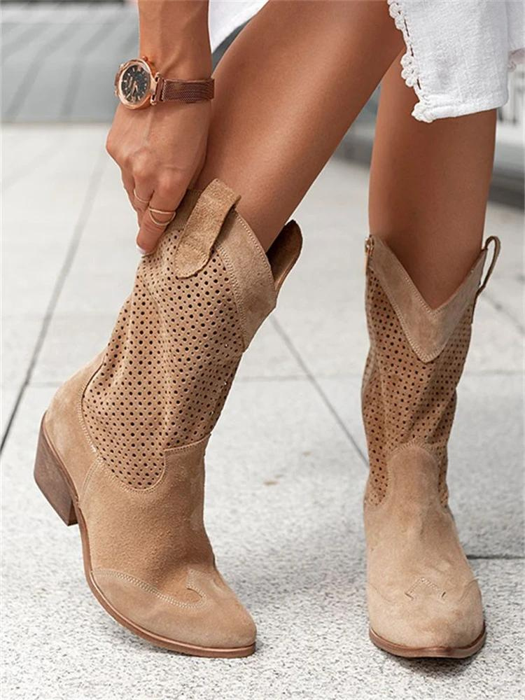 Damen Western Stiefel für Herbstoutfits in Braun