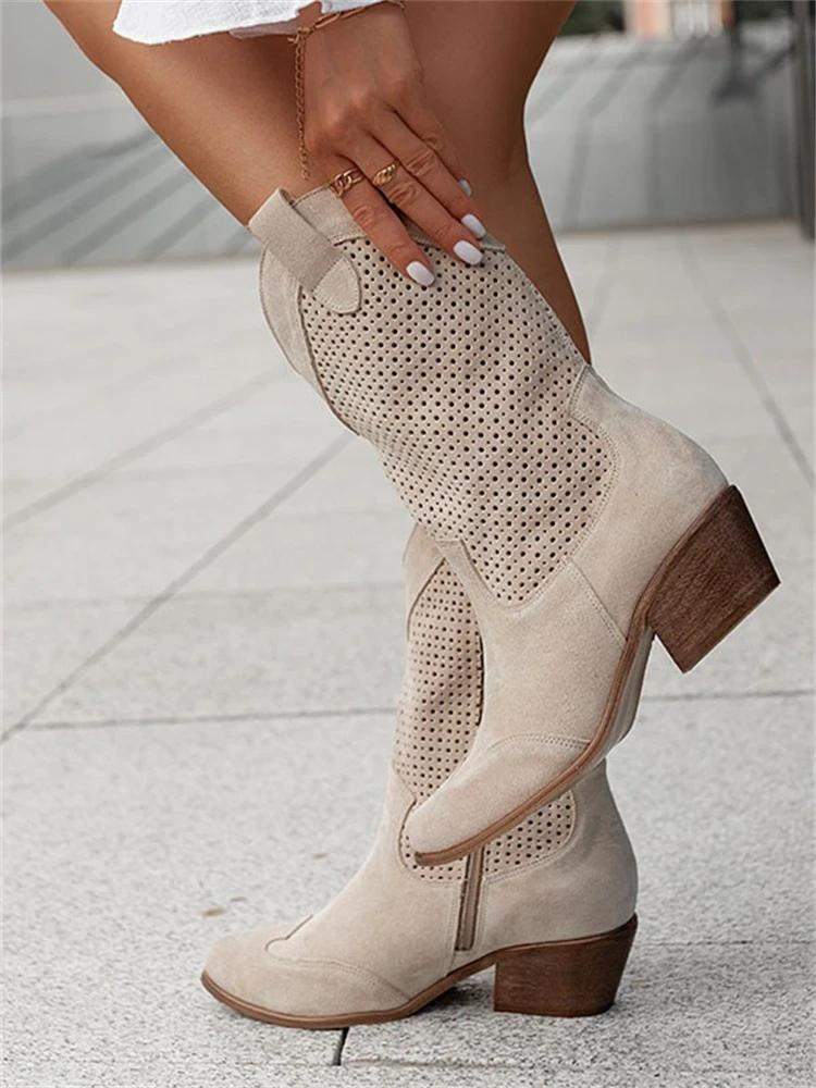 Damen Western Stiefel für Herbstoutfits in Khaki