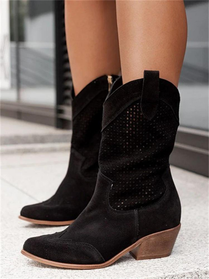 Damen Western Stiefel für Herbstoutfits in Schwarz