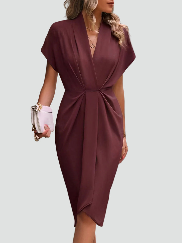 Damen Wickel-Midikleid für den Sommer (6)