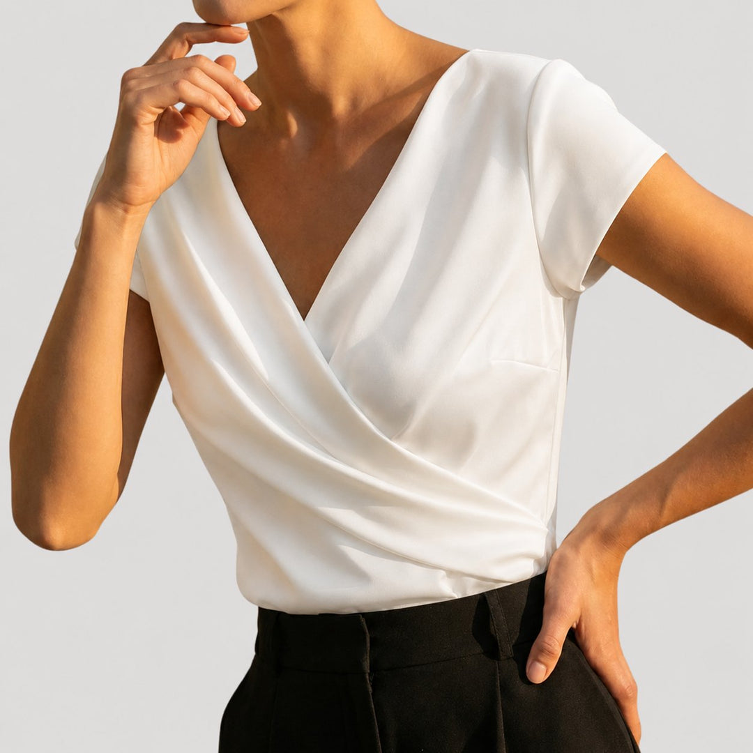 Damen Wickelbluse im klassischen Stil (2)