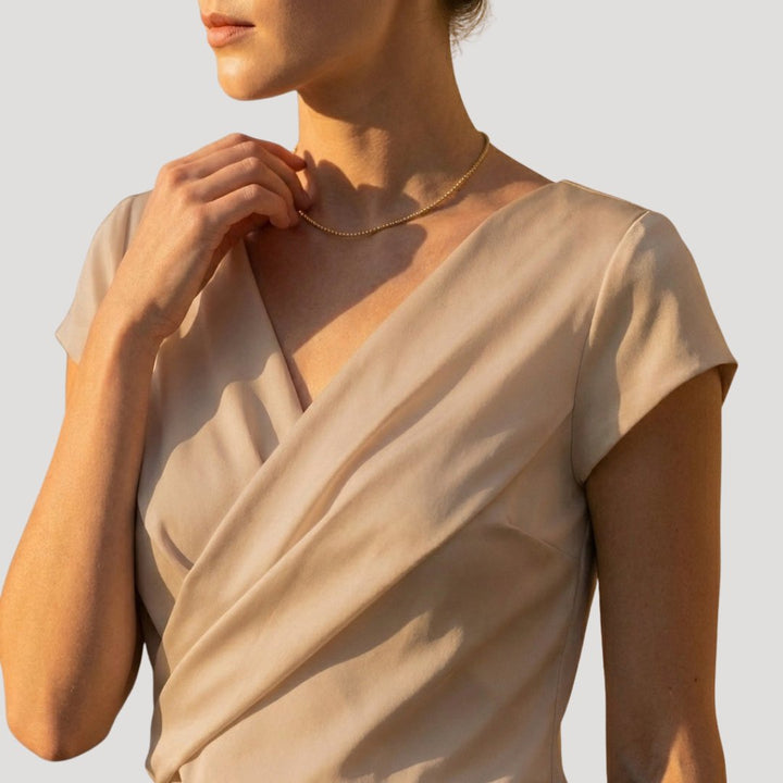 Damen Wickelbluse im klassischen Stil (4)