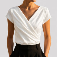 Helena | Damen Wickelbluse im klassischen Stil