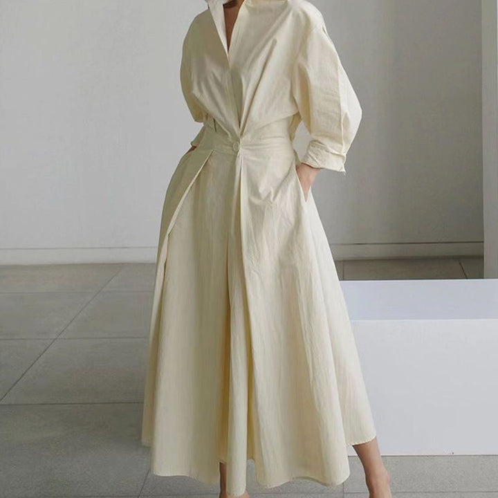 Damen Wickelbluse Maxilänge für festliche Anlässe in Apricot