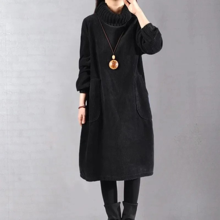 Damen Wickelkleid aus Strick Midi (3)