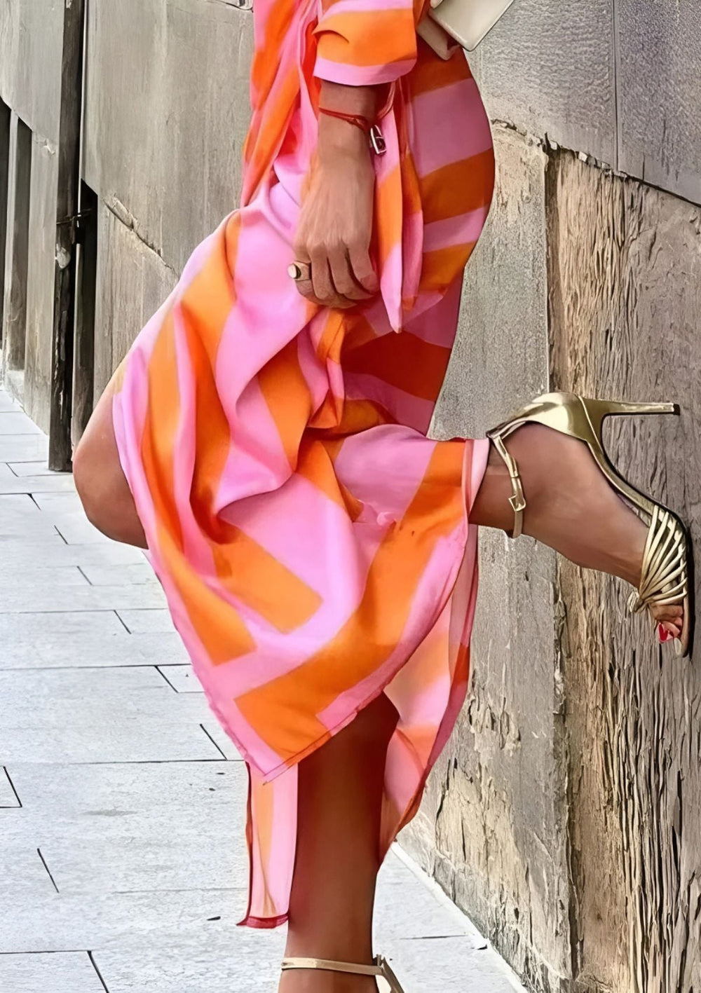 Damen Wickelkleid mit Muster für Herbsthochzeiten (2)