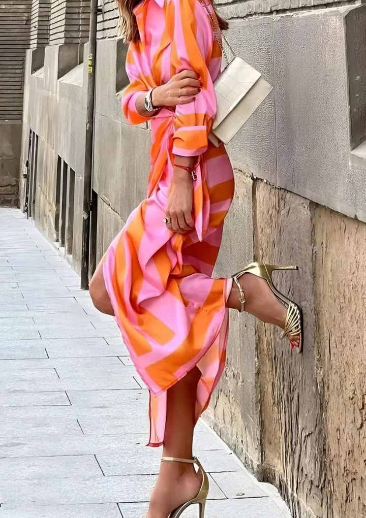 Damen Wickelkleid mit Muster für Herbsthochzeiten (7)
